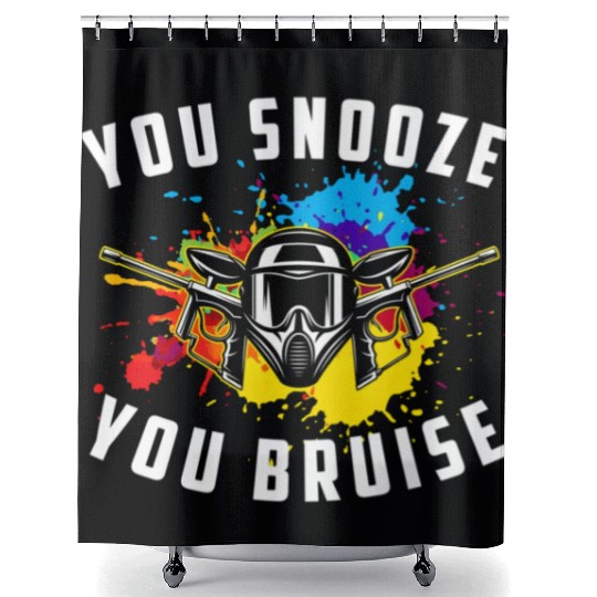You Snooze You Bruise Youth Paintball Shower Curtains