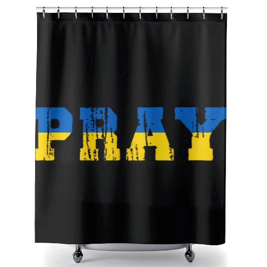 Ukraine Pride Pray Style Retro-Feel Ukrainian Colo Shower Curtains