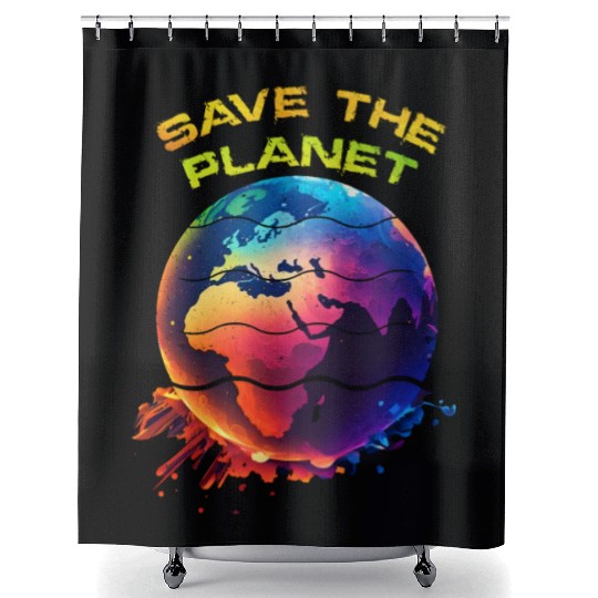 Save the Planet Nature Environment Earth Shower Curtains