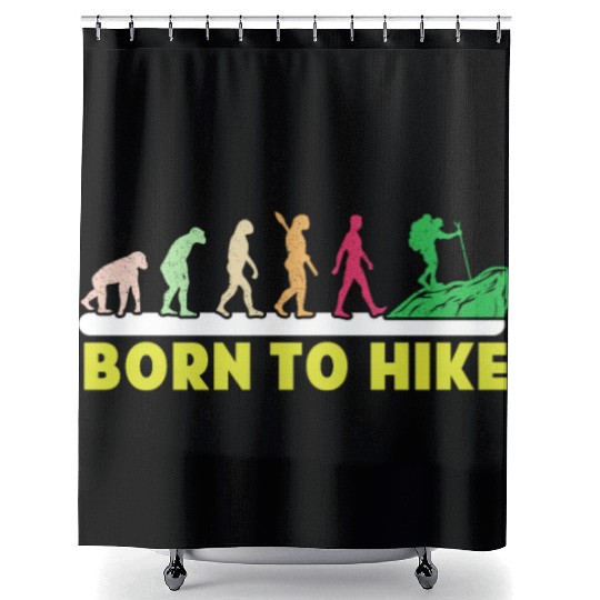 Born to Hike Mountain fan Wanderlust Hikers Shower Curtains