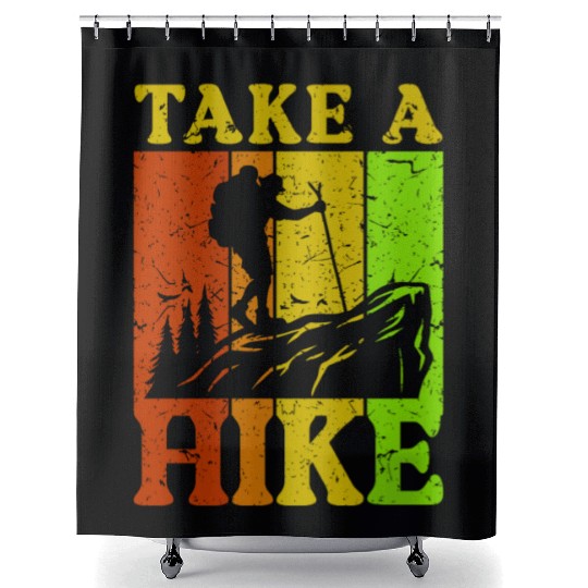 Take a Hike Wanderlust Hiker Hiking Mountains Shower Curtains