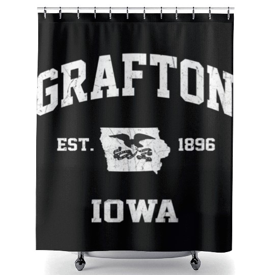 Grafton Iowa Ia State Athletic Style Shower Curtains