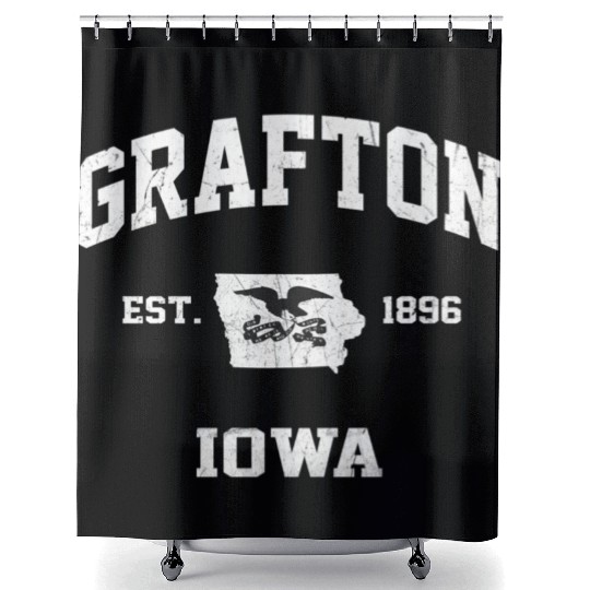 Grafton Iowa Ia State Athletic Style Shower Curtains