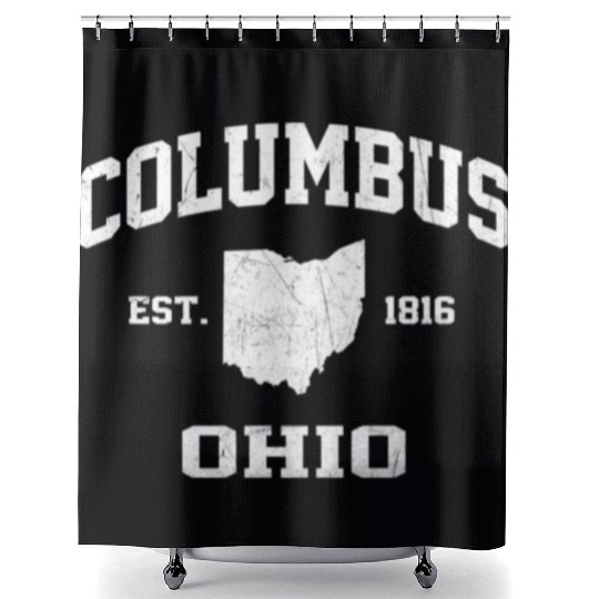 Columbus Ohio Oh State Athletic Style Shower Curtains