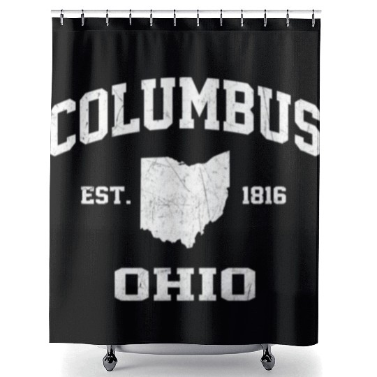 Columbus Ohio Oh State Athletic Style Shower Curtains