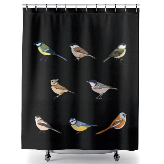 I Love Tits Birdwatching Bird Lover Shower Curtains