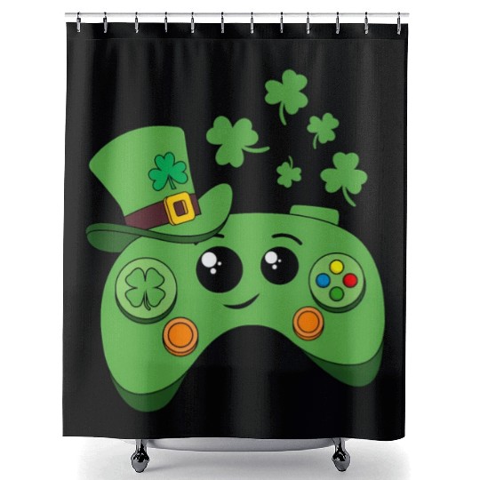 St Patrick'S Day Gamer Video Game Gaming Shower Curtains