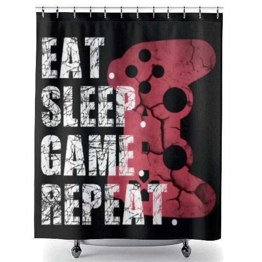 Gamer Video Games Eat Sleep Game Ns Shower Curtains