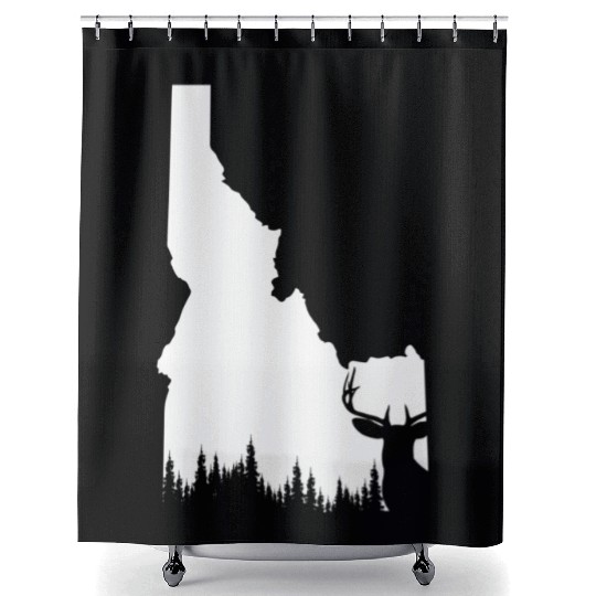 Hunter Elk Deer State Idaho Hunting Shower Curtains