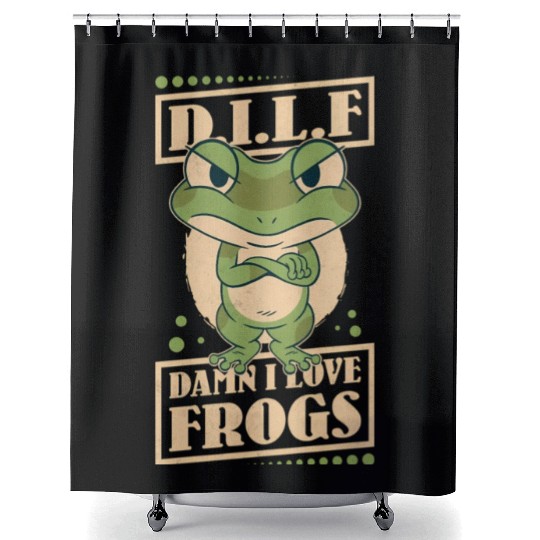 Damn I Love Frogs Shower Curtains