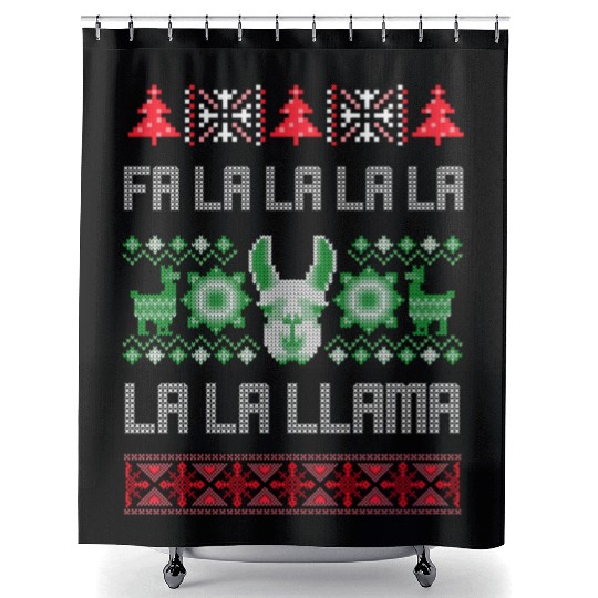 Fa La La Llama Ugly Llama Shower Curtains