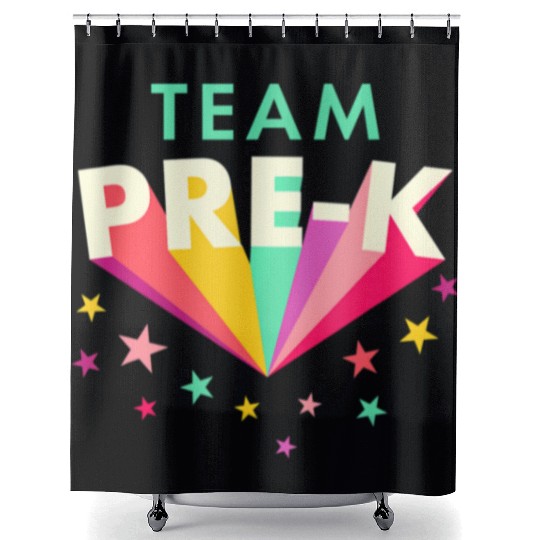 Team Pre K Teacher Back To School Shower Curtains