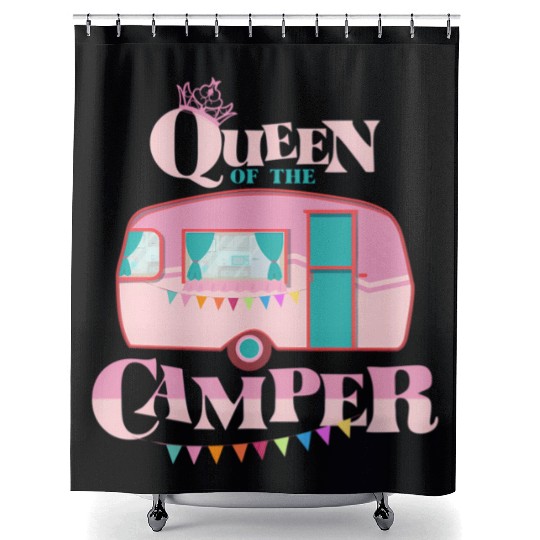 Queen Of The Camper Camping Shower Curtains
