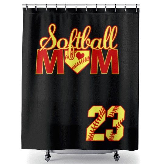 Softball Mom Mother'S Day 23 Fastpitch Jersey Numb Shower Curtains