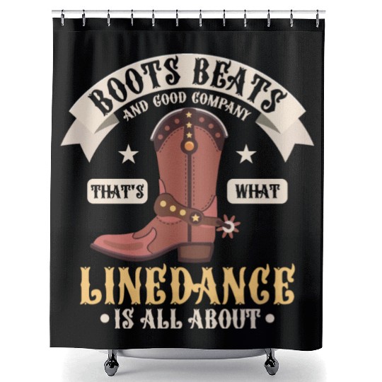 Line Dance Boots Beats Good Company Western Countr Shower Curtains