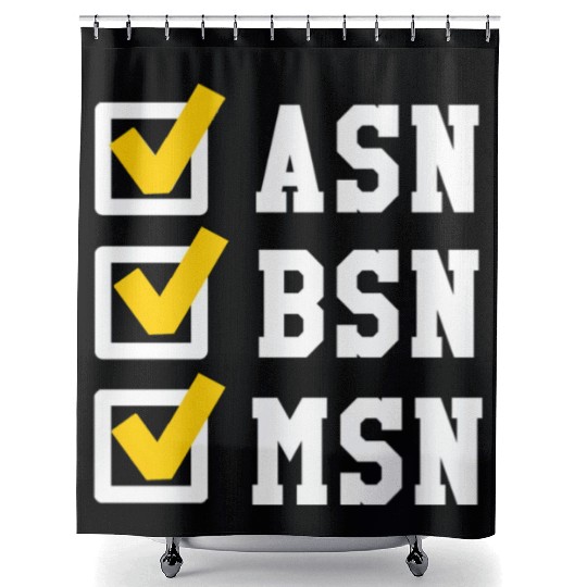 Asn Bsn Msn Nursing Degree Checklist Graduation Shower Curtains