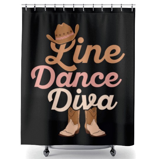 Line Dance Diva Western Country Music Shower Curtains