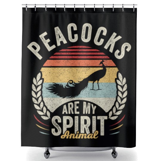 PeacocAre My Spirit Animal Peacock Shower Curtains