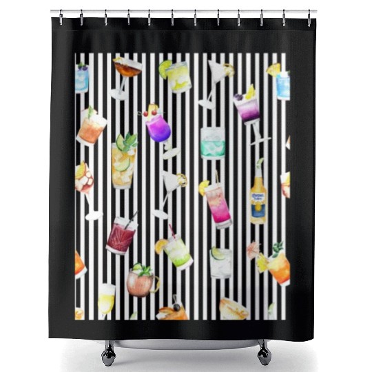 Cocktail Alcohol Happy Hour Lover Shower Curtains