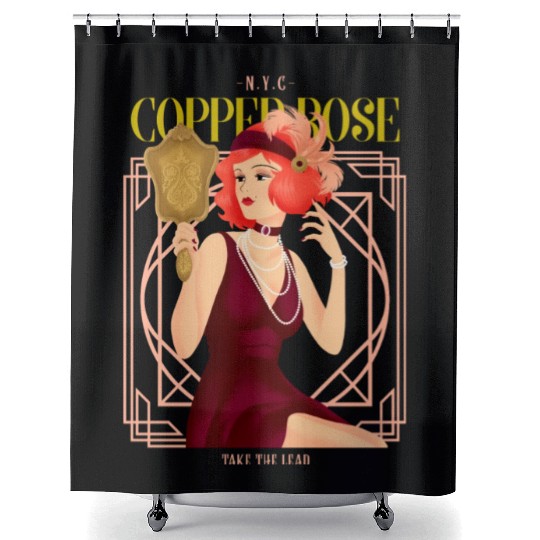 Nyc Copper Rose The Great Gatsby Shower Curtains