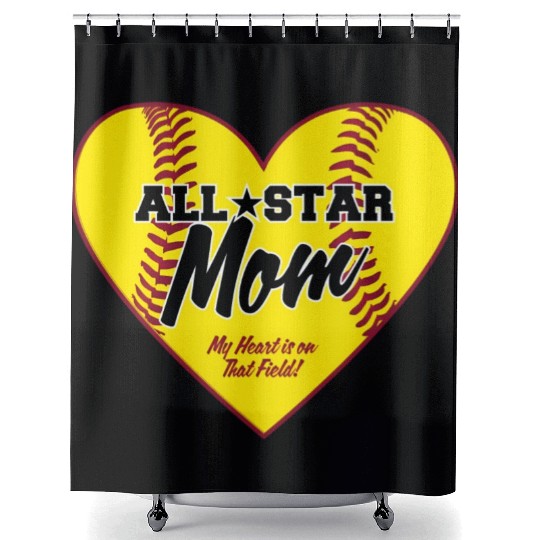 All-Star Softball Mom Shower Curtains