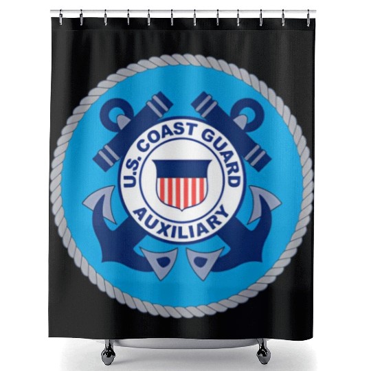 Us Coast Guard Auxiliary Uscga Volunteer Service Shower Curtains