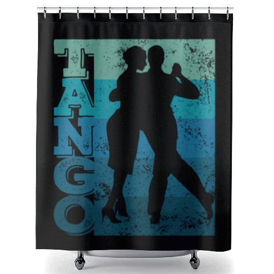 Tango Argentino Dancing Heartbeat Milonga Vals Tan Shower Curtains