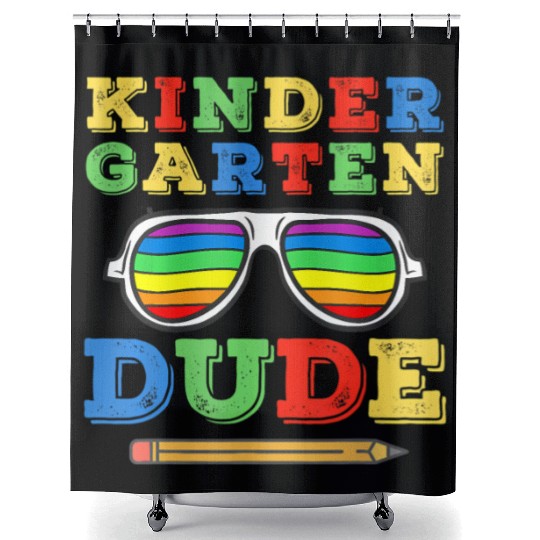 Kindergarten Dude First Day Pre-K Kid Back To Scho Shower Curtains