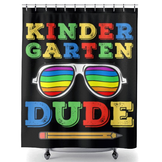 Kindergarten Dude First Day Pre-K Kid Back To Scho Shower Curtains