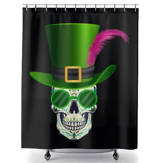 Sugar Skull Saint PatricDay Of Dead Shower Curtains