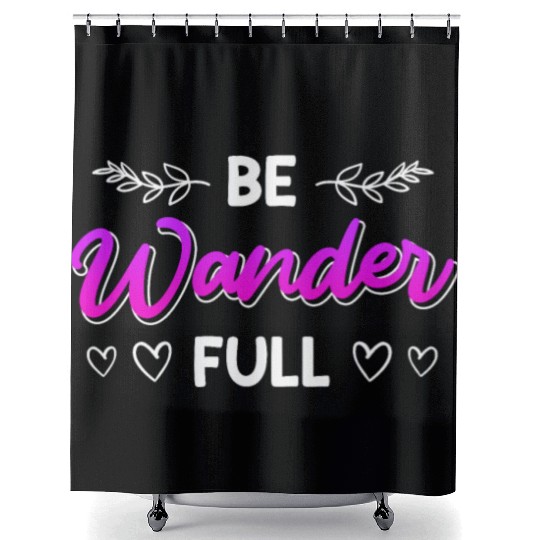 Wanderfull Mountain fan Wanderlust Hiker Summit Shower Curtains