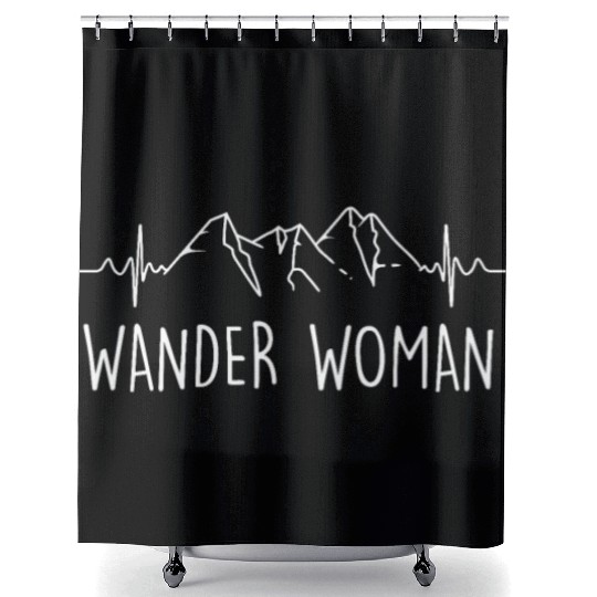 Wanderwoman Hiker Mountaineer Wanderlust Shower Curtains