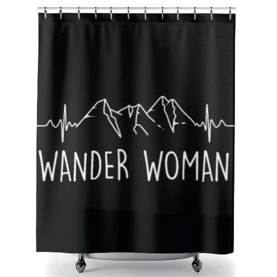 Wanderwoman Hiker Mountaineer Wanderlust Shower Curtains