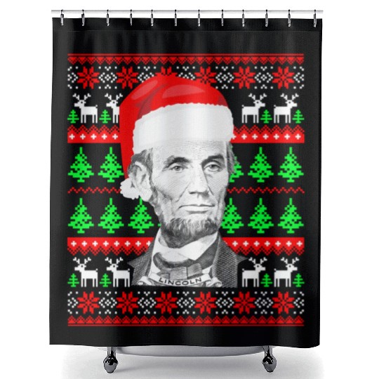 Abraham Lincoln Santa Ugly Shower Curtains