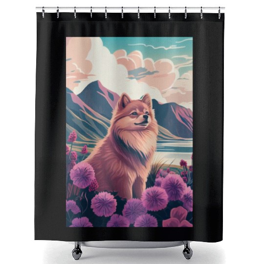 Pomeranian Nature Shower Curtains