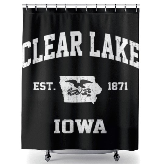 Clear Lake Iowa Ia State Athletic Style Shower Curtains