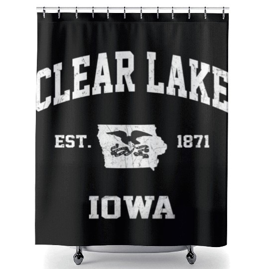Clear Lake Iowa Ia State Athletic Style Shower Curtains