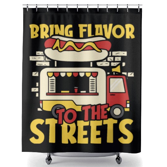 Street Food Hotdog Shower Curtains