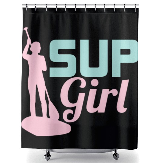 SUP Girl Stand Up Paddle Board Shower Curtains