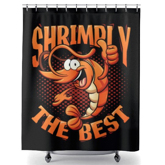 Shrimply The Best Aquarist Shrimp Farmer Shower Curtains