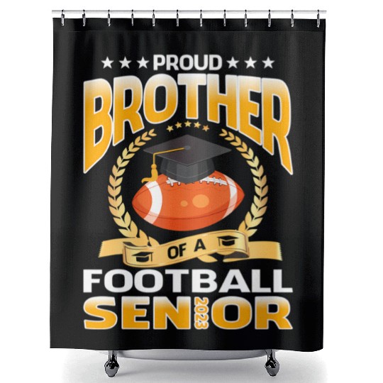 Proud Brother Of A Football Senior 2023 Graduation Shower Curtains