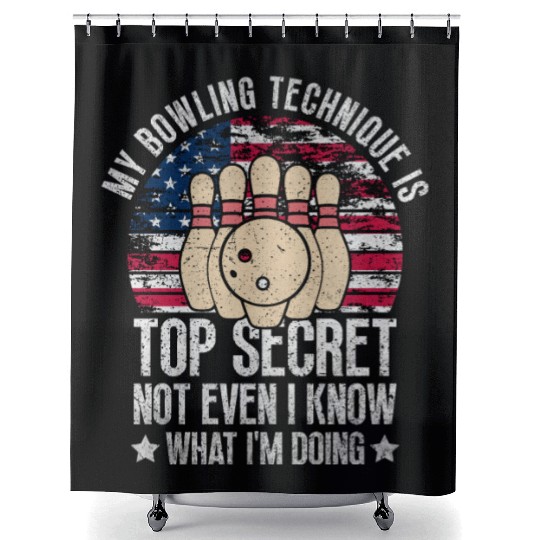 Vintage 4th of July Bowling Shower Curtains