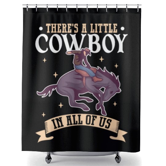 Cowboy Barn Bull Rider Rodeo Country Western Gift Shower Curtains