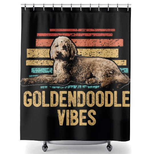 Goldendoodle Vibes Cute Dog Mom Doodle Dog Dad Shower Curtains