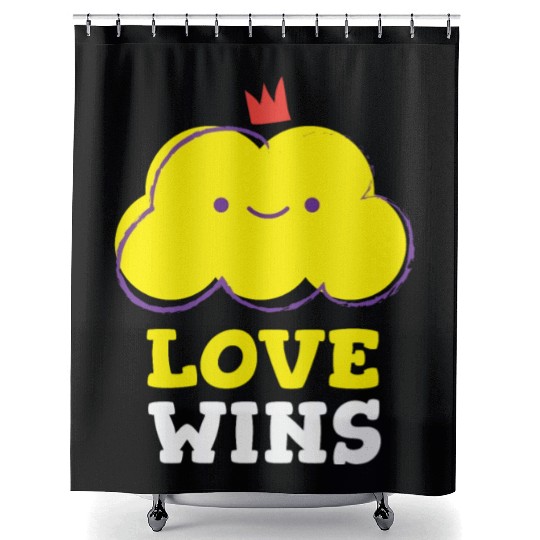 Love Wins LGBT Love Live Be Happy Love Print LGBT Shower Curtains