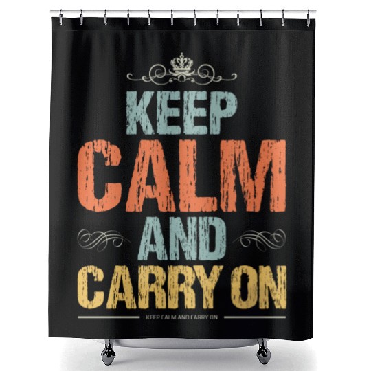 KEEP CALM AND CARRY ON Shower Curtains