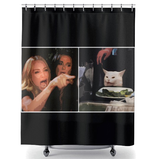 Yelling At A Cat Meme Shower Curtains