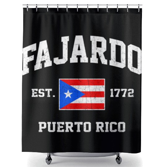 Fajardo Puerto Rico Boricua Flag Athletic Style Shower Curtains