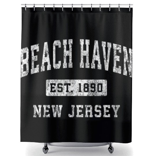 Beach Haven New Jersey Nj Established Sports Shower Curtains