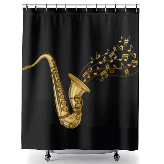 Musical Instrument Jazz Musician Saxophone Shower Curtains